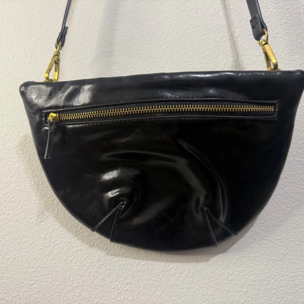 Anthropologie Black Crossbody Bag with Gold Accents - Picture 1 of 5